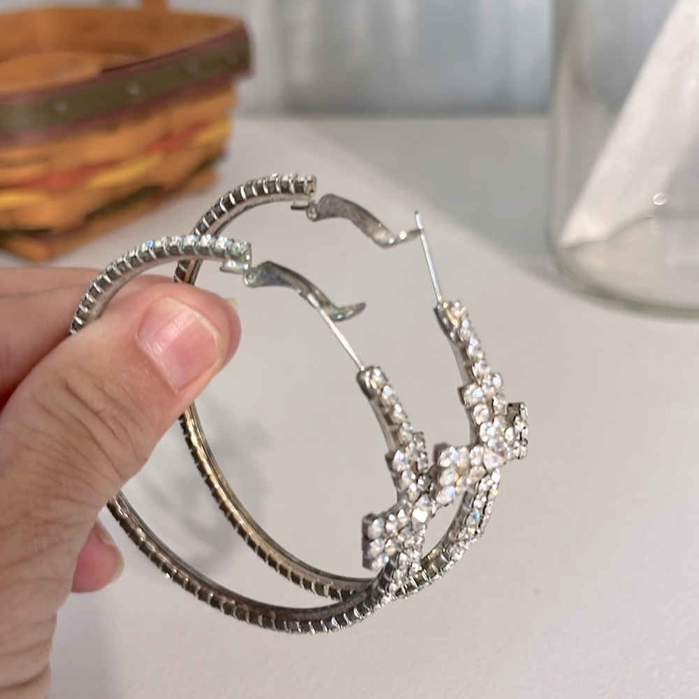 Big Rhinestone Cross Loops - Picture 8 of 11